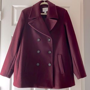 Old Navy Wine Burgundy Pea Coat Size XL